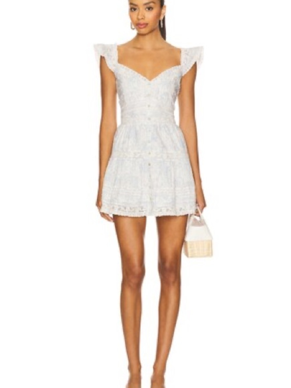 LoveShackFancy Rietta Dress in Blue Cove | Small | Excellent Condition